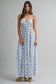 Shell Blue open back cut out side dress
