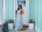 Shell Blue open back cut out side dress