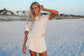 Beige Cropped Tee and and Ruffle Waist Skort Set