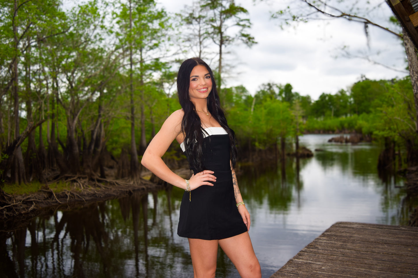 Black and White Tube Mini Dress