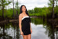 Black and White Tube Mini Dress