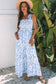 Sky Blue Floral Maxi Dress