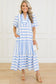 Trimmed Neck Half Sleeve Vacation Dress